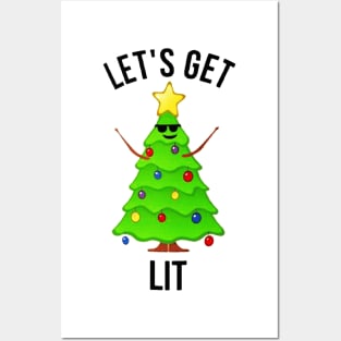 Let's Get Lit Funny Christmas Weed Posters and Art